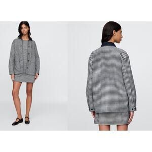 Gap × DÔEN Gingham Denim Jacket Women XXS Unisex Collab Sustainable Washwell NEW